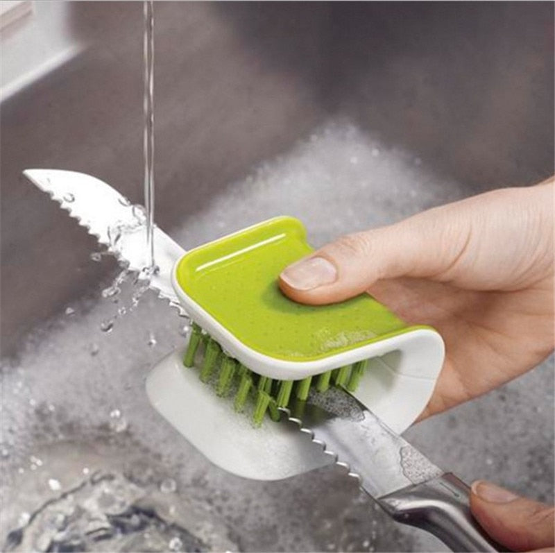 Knife Fork Pan Dish Bowl Brush With Soap