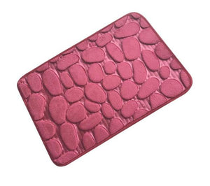 Cobblestone Embossed Bathroom Floor Mat Non-slip Washable Side Floor Rug Shower Room Doormat Memory Foam Pad