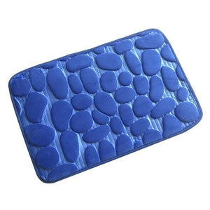 Cobblestone Embossed Bathroom Floor Mat Non-slip Washable Side Floor Rug Shower Room Doormat Memory Foam Pad