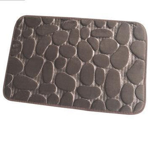 Cobblestone Embossed Bathroom Floor Mat Non-slip Washable Side Floor Rug Shower Room Doormat Memory Foam Pad