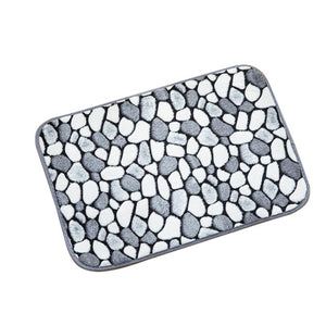 Cobblestone Embossed Bathroom Floor Mat Non-slip Washable Side Floor Rug Shower Room Doormat Memory Foam Pad